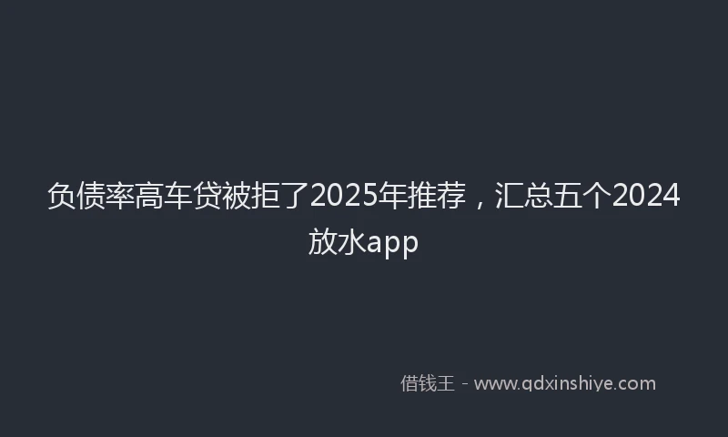 负债率高车贷被拒了2025年推荐，汇总五个2024放水app