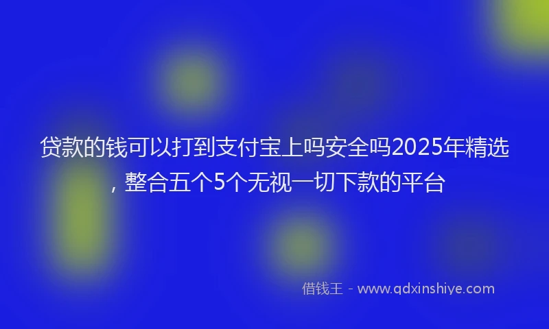 贷款的钱可以打到支付宝上吗安全吗2025年精选，整合五个5个无视一切下款的平台