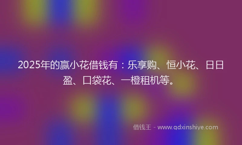 2025年的赢小花借钱有：乐享购、恒小花、日日盈、口袋花、一橙租机等。