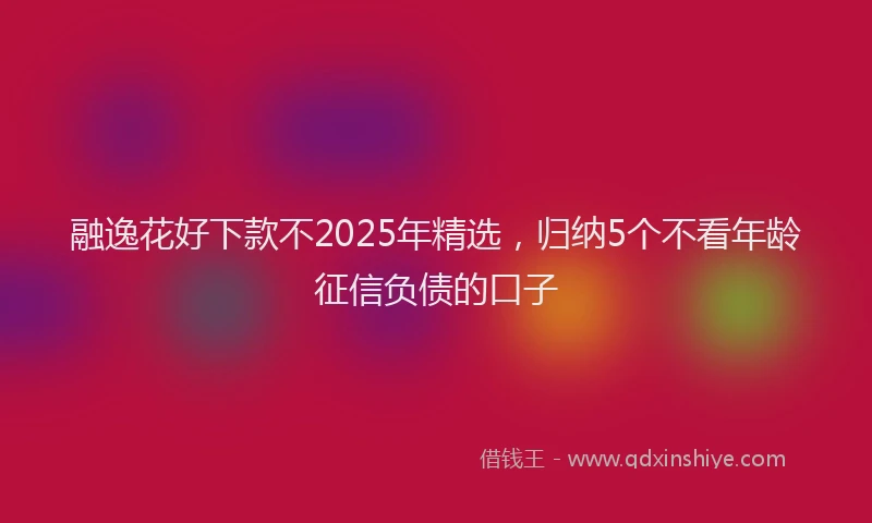 融逸花好下款不2025年精选，归纳5个不看年龄征信负债的口子