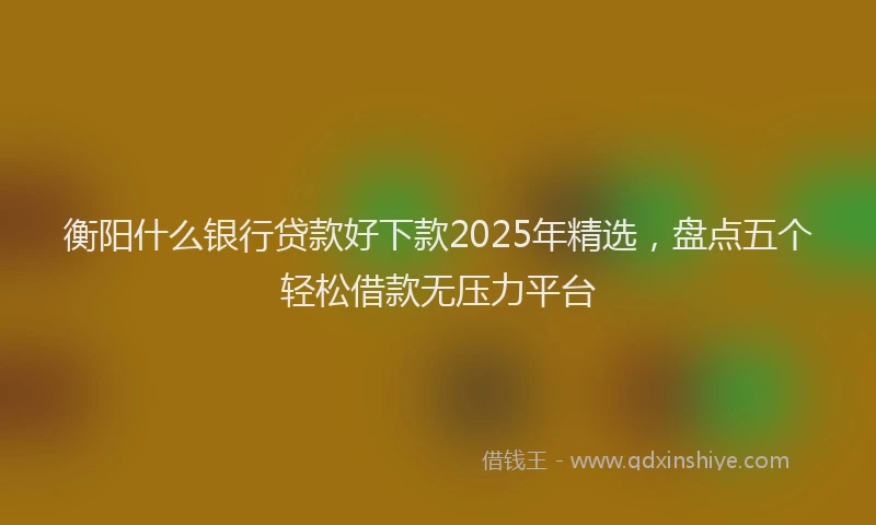 衡阳什么银行贷款好下款2025年精选，盘点五个轻松借款无压力平台