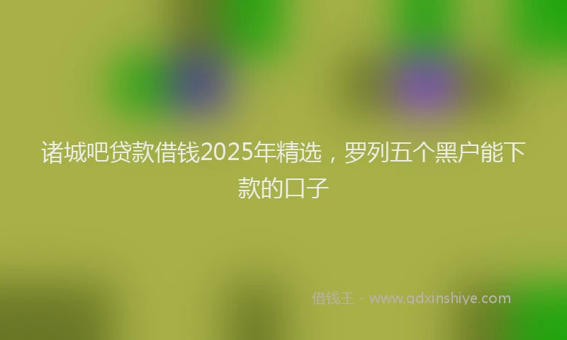 诸城吧贷款借钱2025年精选，罗列五个黑户能下款的口子