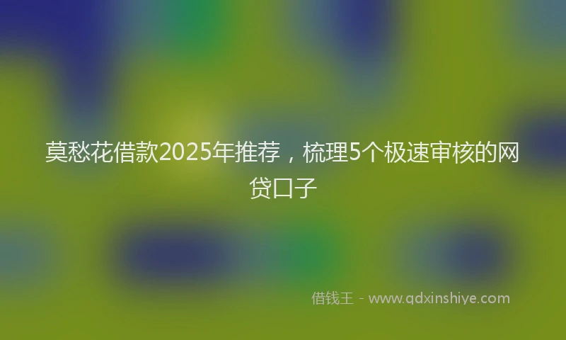 莫愁花借款2025年推荐，梳理5个极速审核的网贷口子