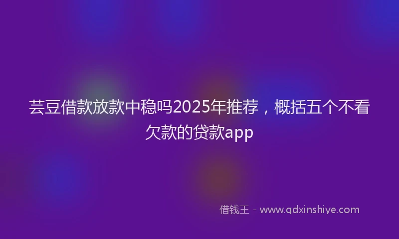 芸豆借款放款中稳吗2025年推荐，概括五个不看欠款的贷款app