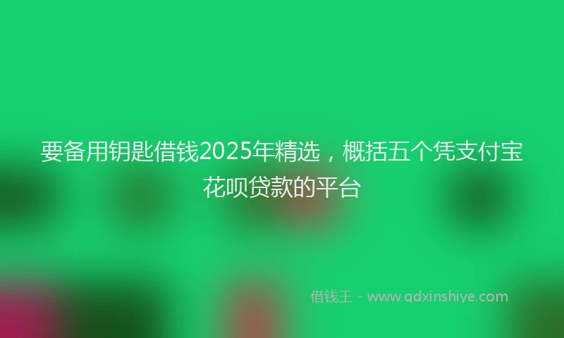 要备用钥匙借钱2025年精选，概括五个凭支付宝花呗贷款的平台