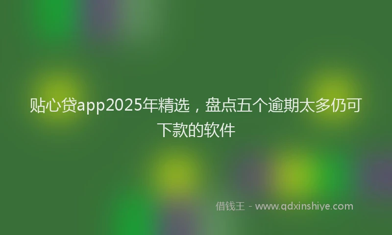 贴心贷app2025年精选，盘点五个逾期太多仍可下款的软件