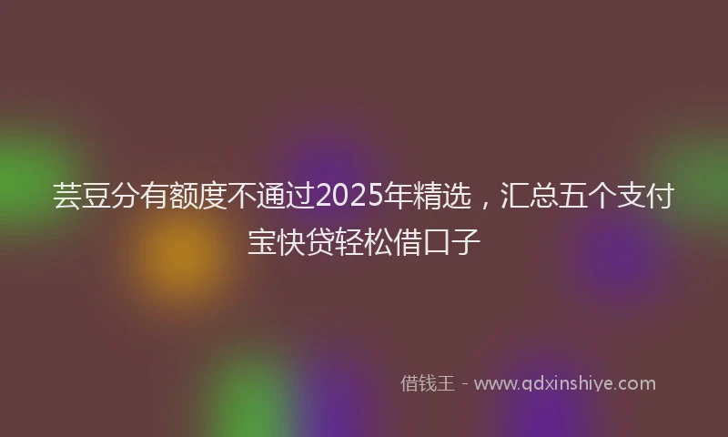 芸豆分有额度不通过2025年精选，汇总五个支付宝快贷轻松借口子