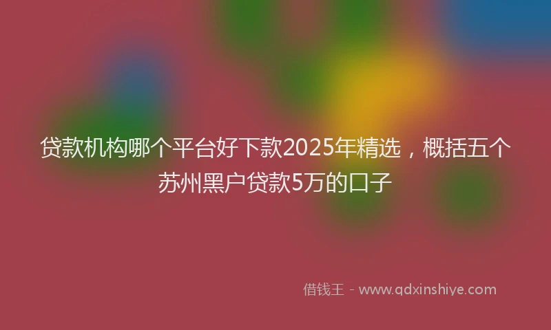 贷款机构哪个平台好下款2025年精选，概括五个苏州黑户贷款5万的口子