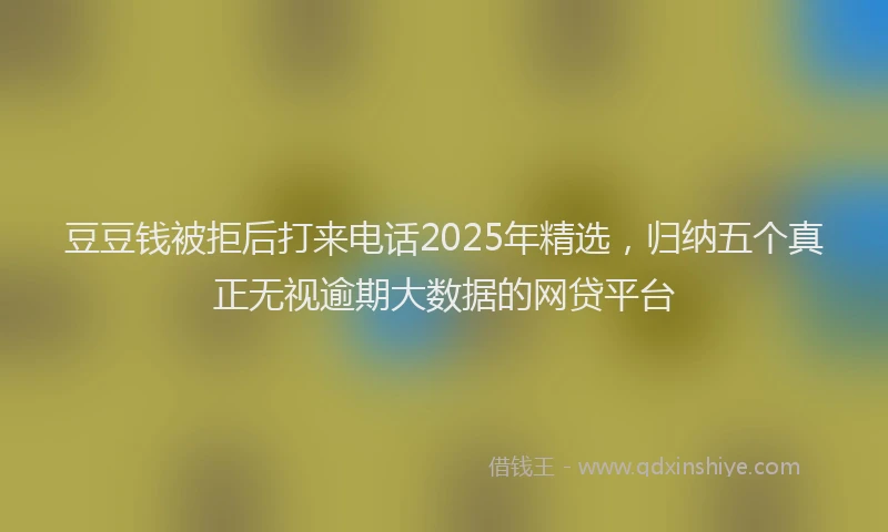 豆豆钱被拒后打来电话2025年精选，归纳五个真正无视逾期大数据的网贷平台
