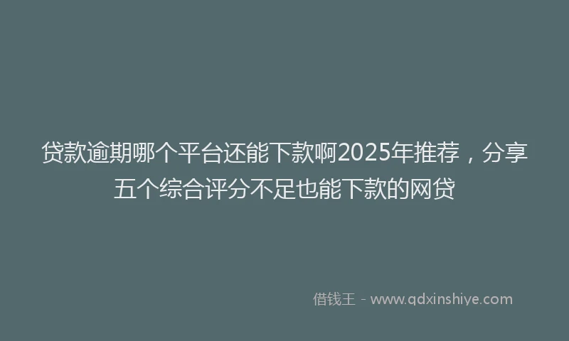 贷款逾期哪个平台还能下款啊2025年推荐，分享五个综合评分不足也能下款的网贷