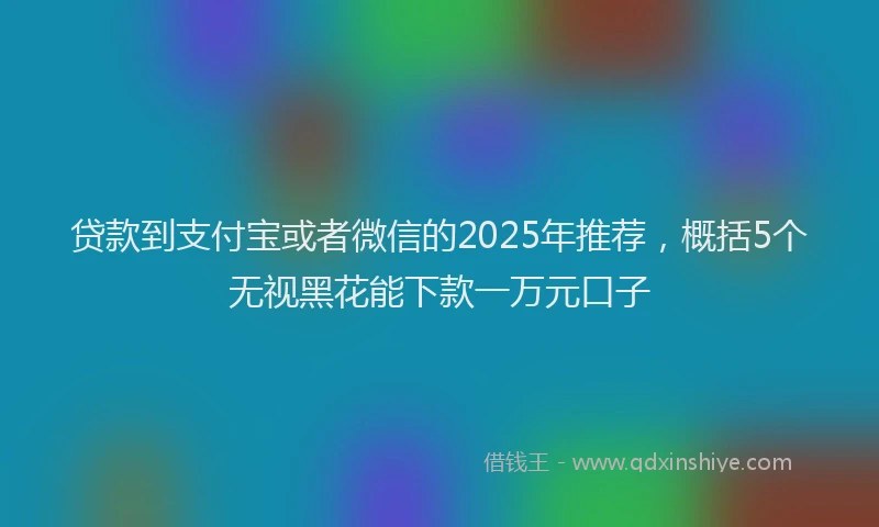 贷款到支付宝或者微信的2025年推荐，概括5个无视黑花能下款一万元口子