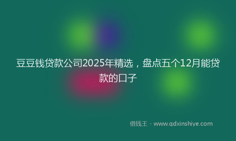 豆豆钱贷款公司2025年精选，盘点五个12月能贷款的口子