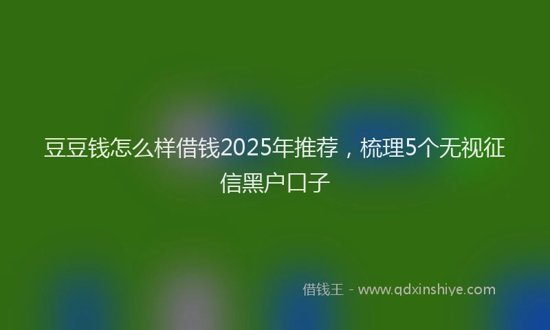 豆豆钱怎么样借钱2025年推荐，梳理5个无视征信黑户口子