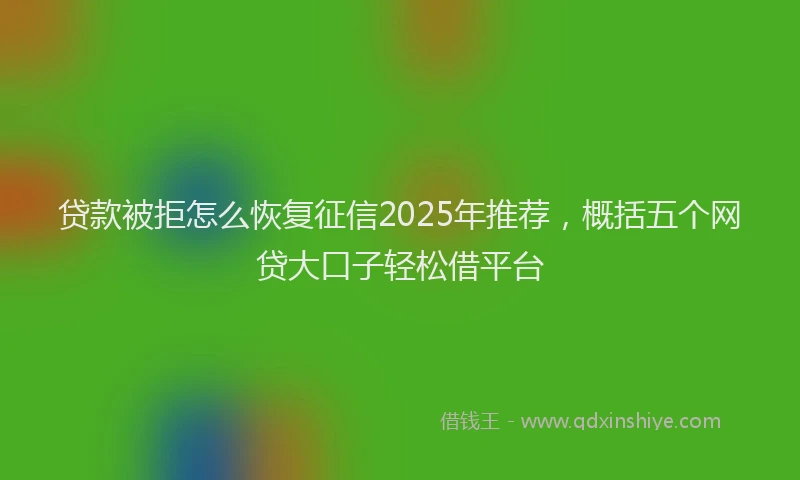 贷款被拒怎么恢复征信2025年推荐，概括五个网贷大口子轻松借平台