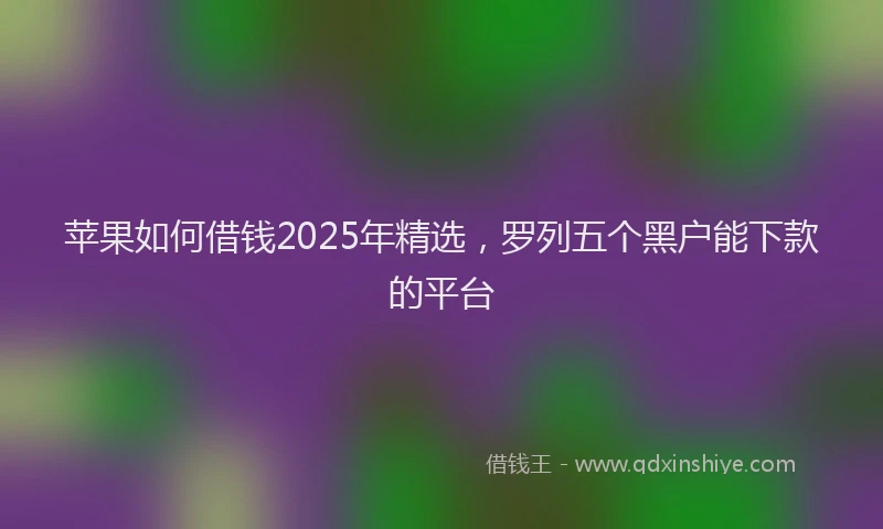 苹果如何借钱2025年精选，罗列五个黑户能下款的平台
