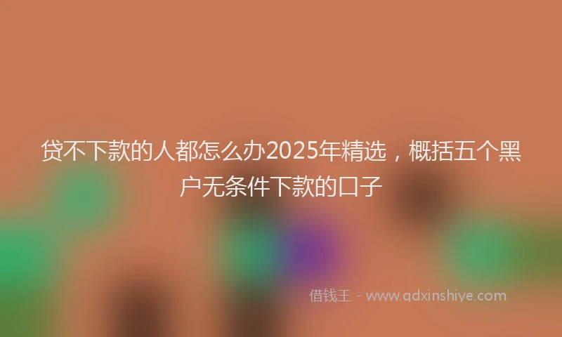 贷不下款的人都怎么办2025年精选，概括五个黑户无条件下款的口子