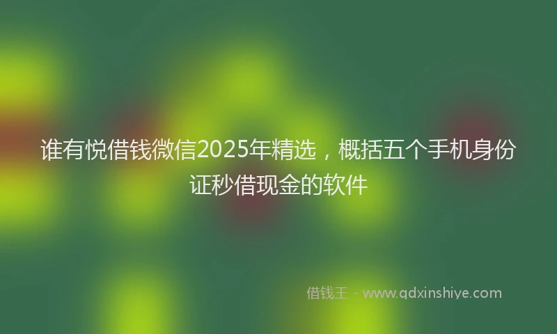 谁有悦借钱微信2025年精选，概括五个手机身份证秒借现金的软件