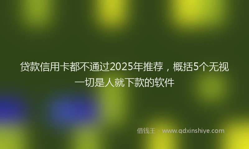 贷款信用卡都不通过2025年推荐，概括5个无视一切是人就下款的软件
