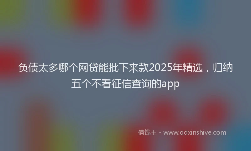 负债太多哪个网贷能批下来款2025年精选，归纳五个不看征信查询的app