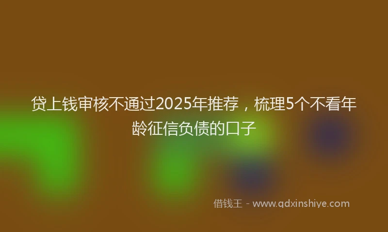 贷上钱审核不通过2025年推荐，梳理5个不看年龄征信负债的口子