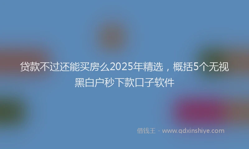 贷款不过还能买房么2025年精选，概括5个无视黑白户秒下款口子软件
