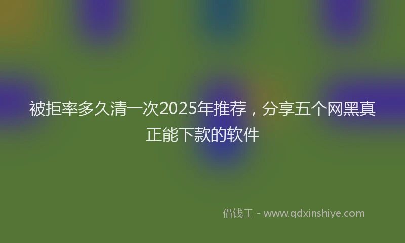 被拒率多久清一次2025年推荐，分享五个网黑真正能下款的软件