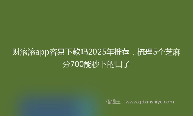 财滚滚app容易下款吗2025年推荐，梳理5个芝麻分700能秒下的口子