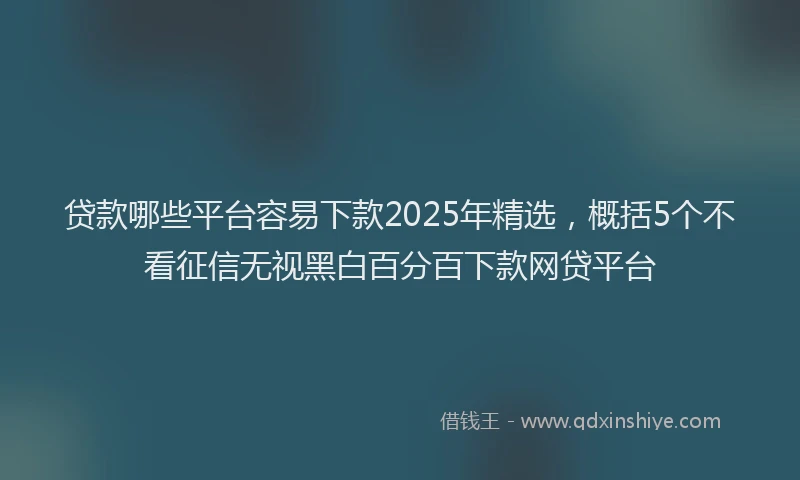 贷款哪些平台容易下款2025年精选，概括5个不看征信无视黑白百分百下款网贷平台