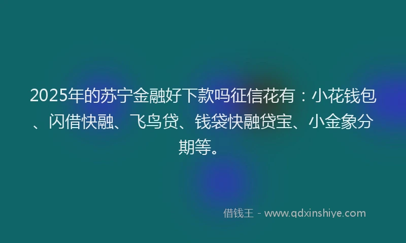 2025年的苏宁金融好下款吗征信花有：小花钱包、闪借快融、飞鸟贷、钱袋快融贷宝、小金象分期等。