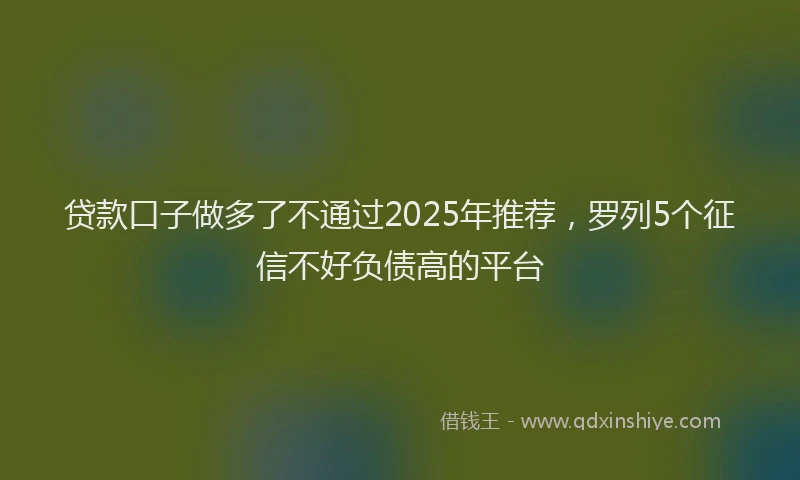 贷款口子做多了不通过2025年推荐，罗列5个征信不好负债高的平台
