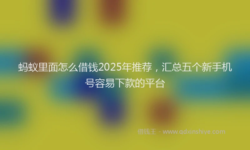 蚂蚁里面怎么借钱2025年推荐，汇总五个新手机号容易下款的平台