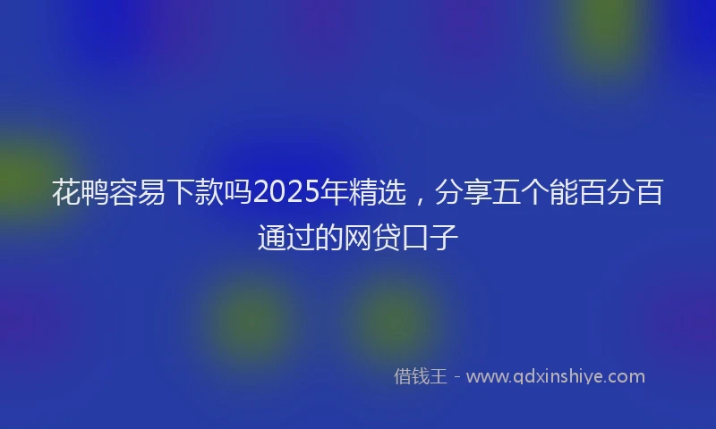 花鸭容易下款吗2025年精选，分享五个能百分百通过的网贷口子