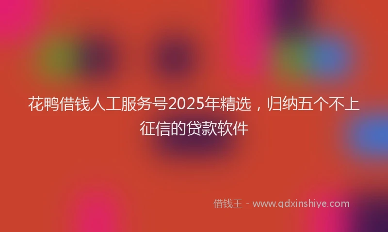 花鸭借钱人工服务号2025年精选，归纳五个不上征信的贷款软件