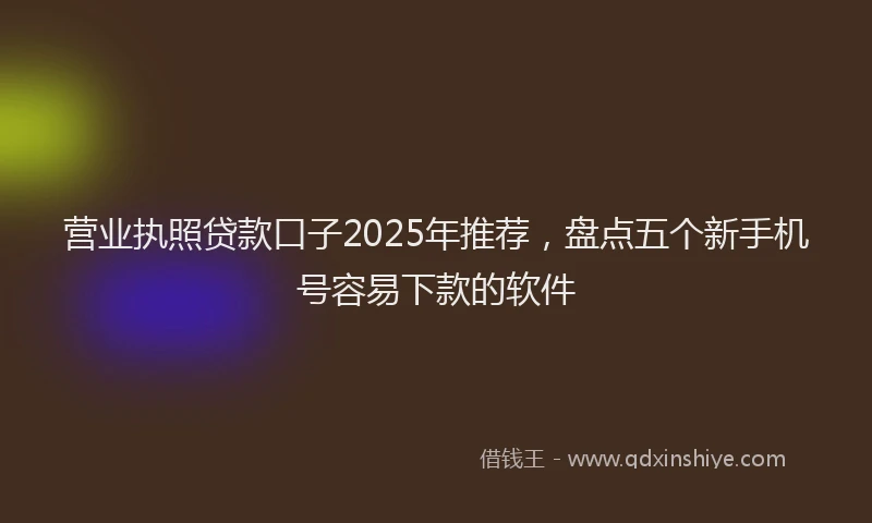 营业执照贷款口子2025年推荐，盘点五个新手机号容易下款的软件