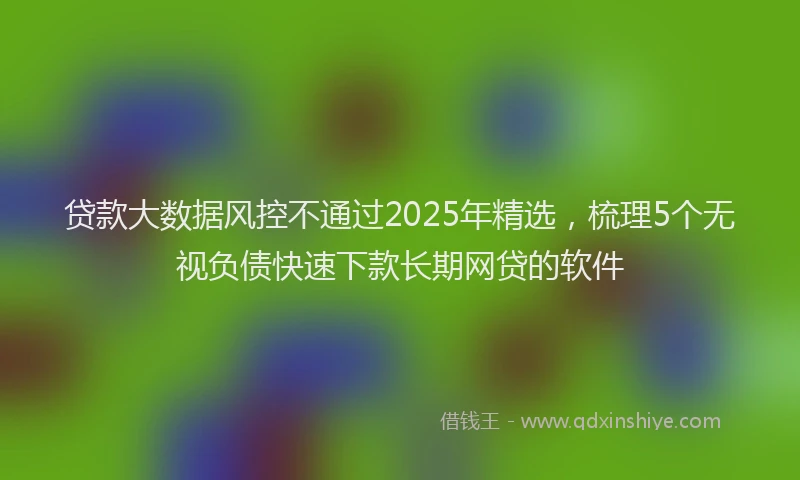 贷款大数据风控不通过2025年精选，梳理5个无视负债快速下款长期网贷的软件