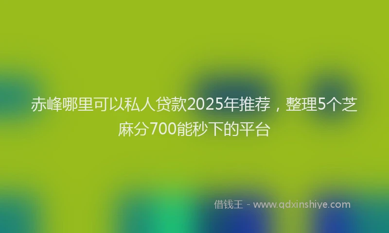赤峰哪里可以私人贷款2025年推荐，整理5个芝麻分700能秒下的平台
