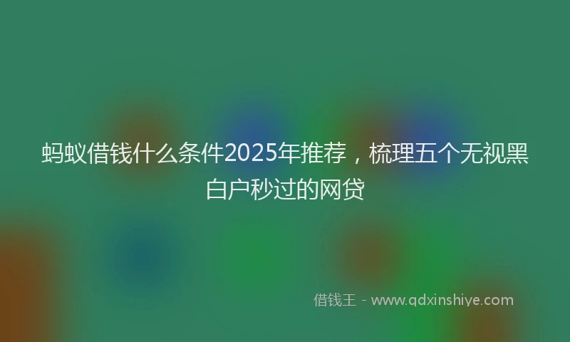 蚂蚁借钱什么条件2025年推荐，梳理五个无视黑白户秒过的网贷