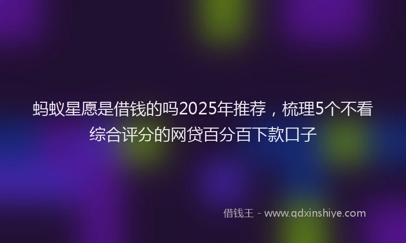 蚂蚁星愿是借钱的吗2025年推荐，梳理5个不看综合评分的网贷百分百下款口子