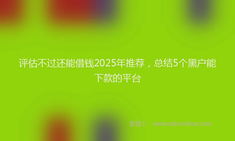 评估不过还能借钱2025年推荐，总结5个黑户能下款的平台