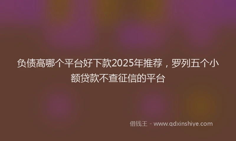 负债高哪个平台好下款2025年推荐，罗列五个小额贷款不查征信的平台