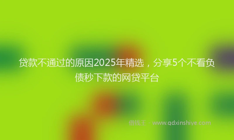 贷款不通过的原因2025年精选，分享5个不看负债秒下款的网贷平台