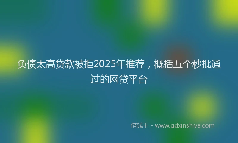 负债太高贷款被拒2025年推荐，概括五个秒批通过的网贷平台
