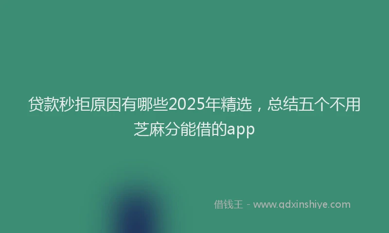 贷款秒拒原因有哪些2025年精选，总结五个不用芝麻分能借的app