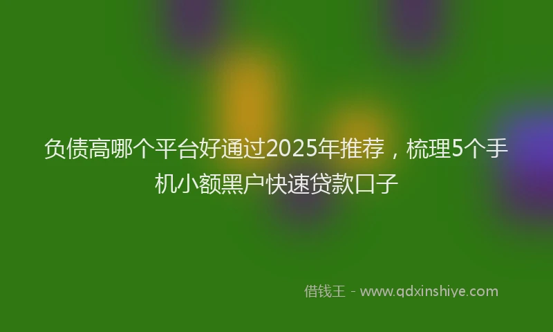 负债高哪个平台好通过2025年推荐，梳理5个手机小额黑户快速贷款口子