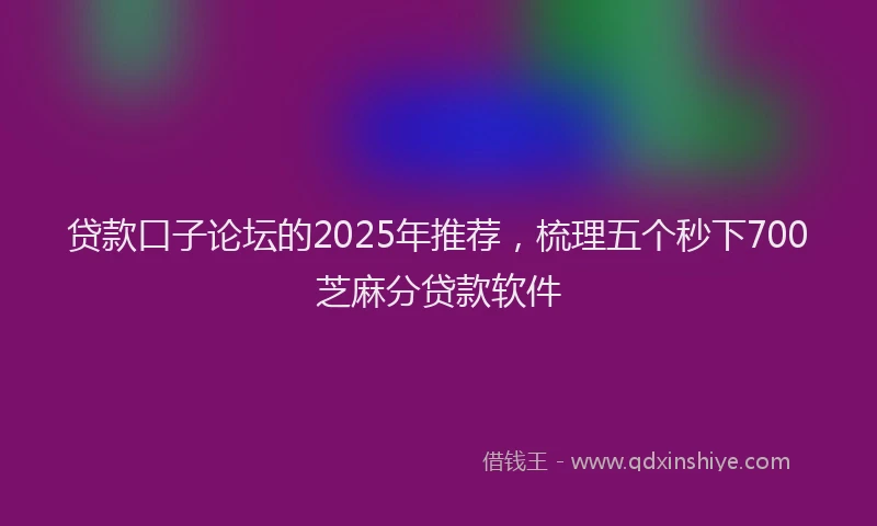贷款口子论坛的2025年推荐，梳理五个秒下700芝麻分贷款软件