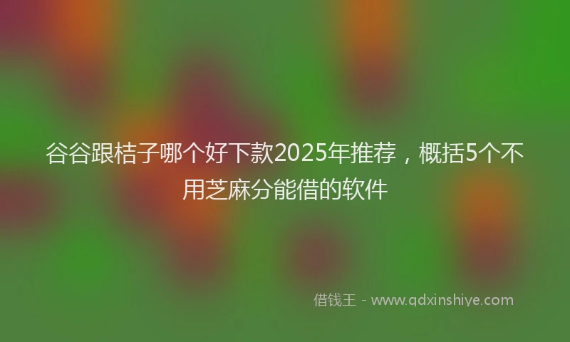 谷谷跟桔子哪个好下款2025年推荐，概括5个不用芝麻分能借的软件