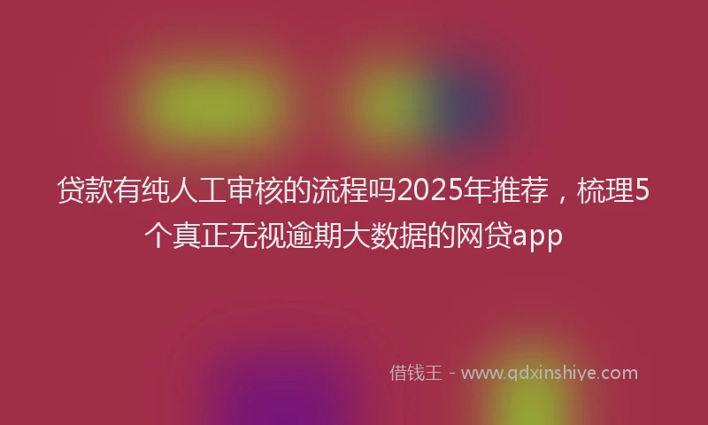 贷款有纯人工审核的流程吗2025年推荐，梳理5个真正无视逾期大数据的网贷app