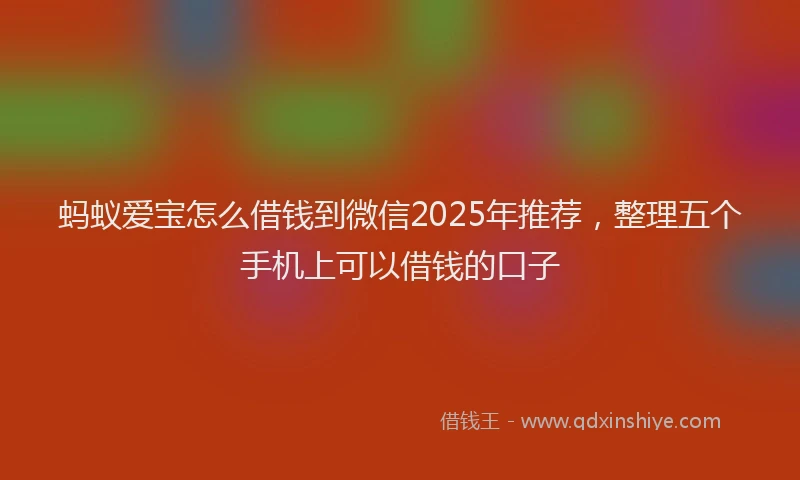 蚂蚁爱宝怎么借钱到微信2025年推荐，整理五个手机上可以借钱的口子