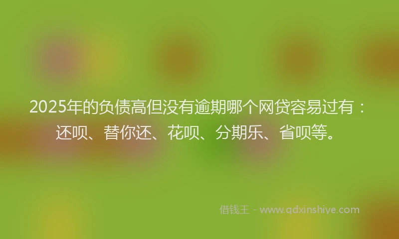 2025年的负债高但没有逾期哪个网贷容易过有：还呗、替你还、花呗、分期乐、省呗等。