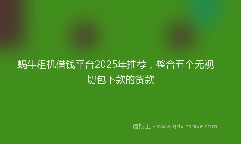 蜗牛租机借钱平台2025年推荐，整合五个无视一切包下款的贷款